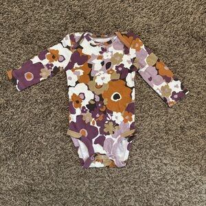 Carter's 3 Month Purple and Orange Floral Baby Onesie